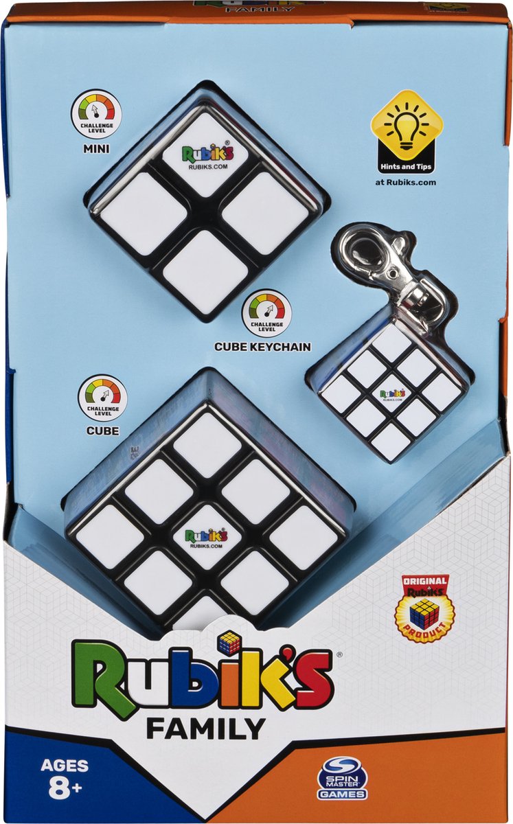 Rubik's Kubus Set - Originele 3x3-kubus met 2x2-kubus en 3x3-sleutelhangerkubus