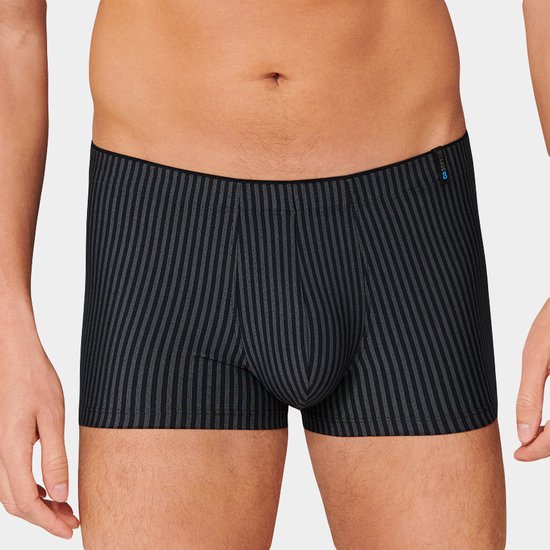 SCHIESSER Long Life Soft boxer (1-pack) - short homme rayé bleu et noir - Taille: 4XL