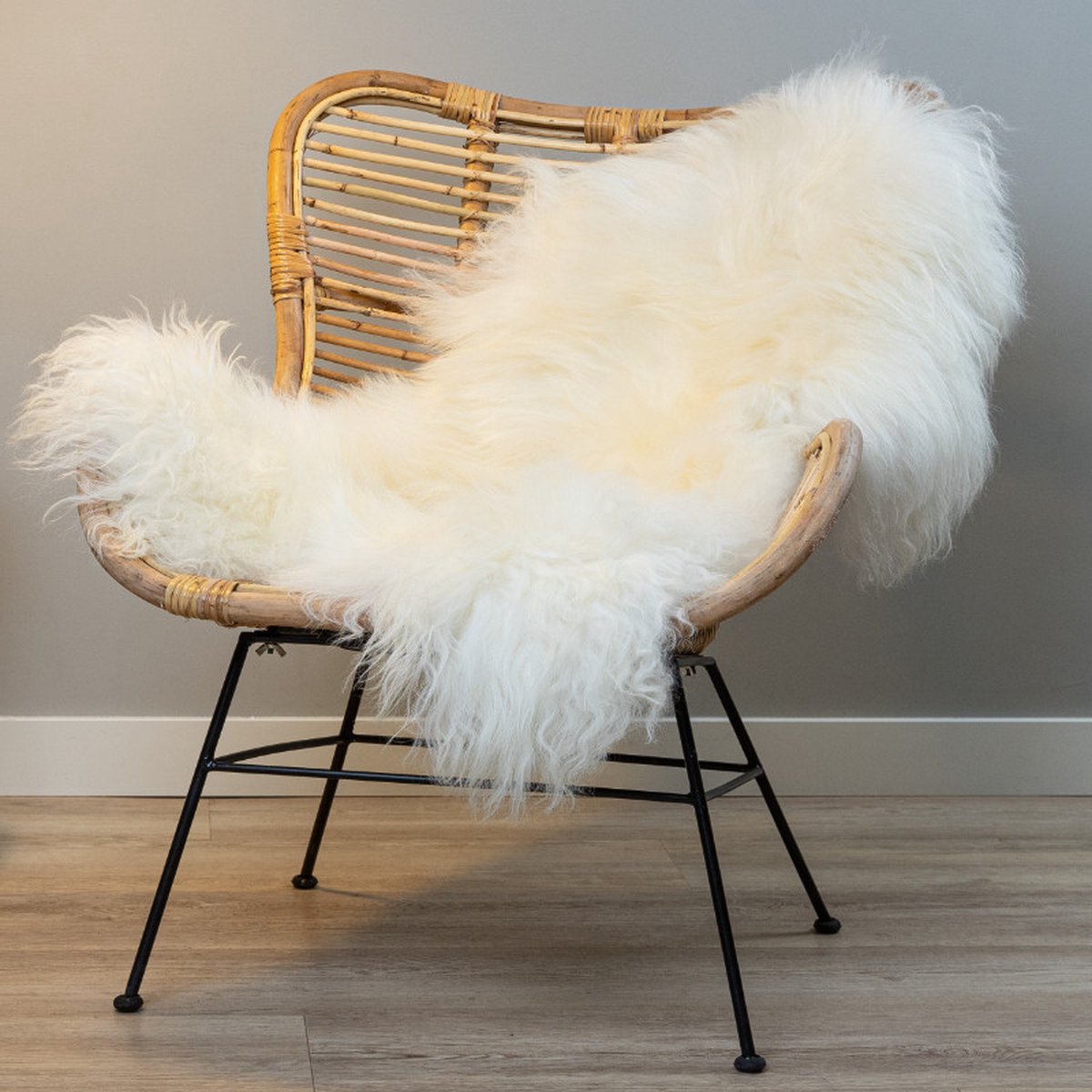 WOOOL® Schapenvacht - IJslands Wit XS (80x45cm) 100% Echte Schapenvachten - ECO+ Dierenvel