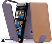 Cadorabo Hoesje geschikt voor HTC ONE MINI M4 in LILA VIOLET - Beschermhoes Case Cover in flip-design, gemaakt van glad kunstleder