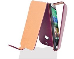 Cadorabo Hoesje geschikt voor HTC ONE M8 in BORDEAUX PAARS - Beschermhoes in flip-design Case Cover van getextureerd imitatieleer