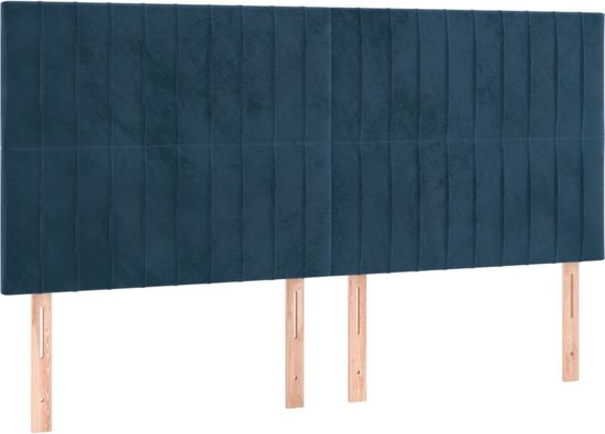 vidaXL-Hoofdborden-4-st-90x5x78/88-cm-fluweel-donkerblauw