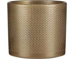 Mica Decorations Bloempot - goud - relief - keramiek - D20 x H18 cm cm - plantenpotten binnen