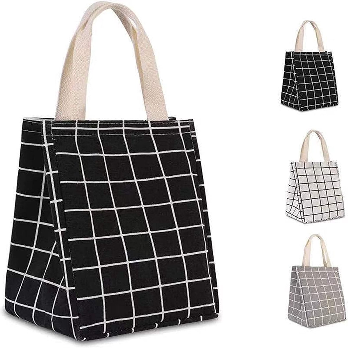 Lunchtas – Geïsoleerde lunchtas – Handig lunctas voor werk en school – compact lunchtas - zwart
