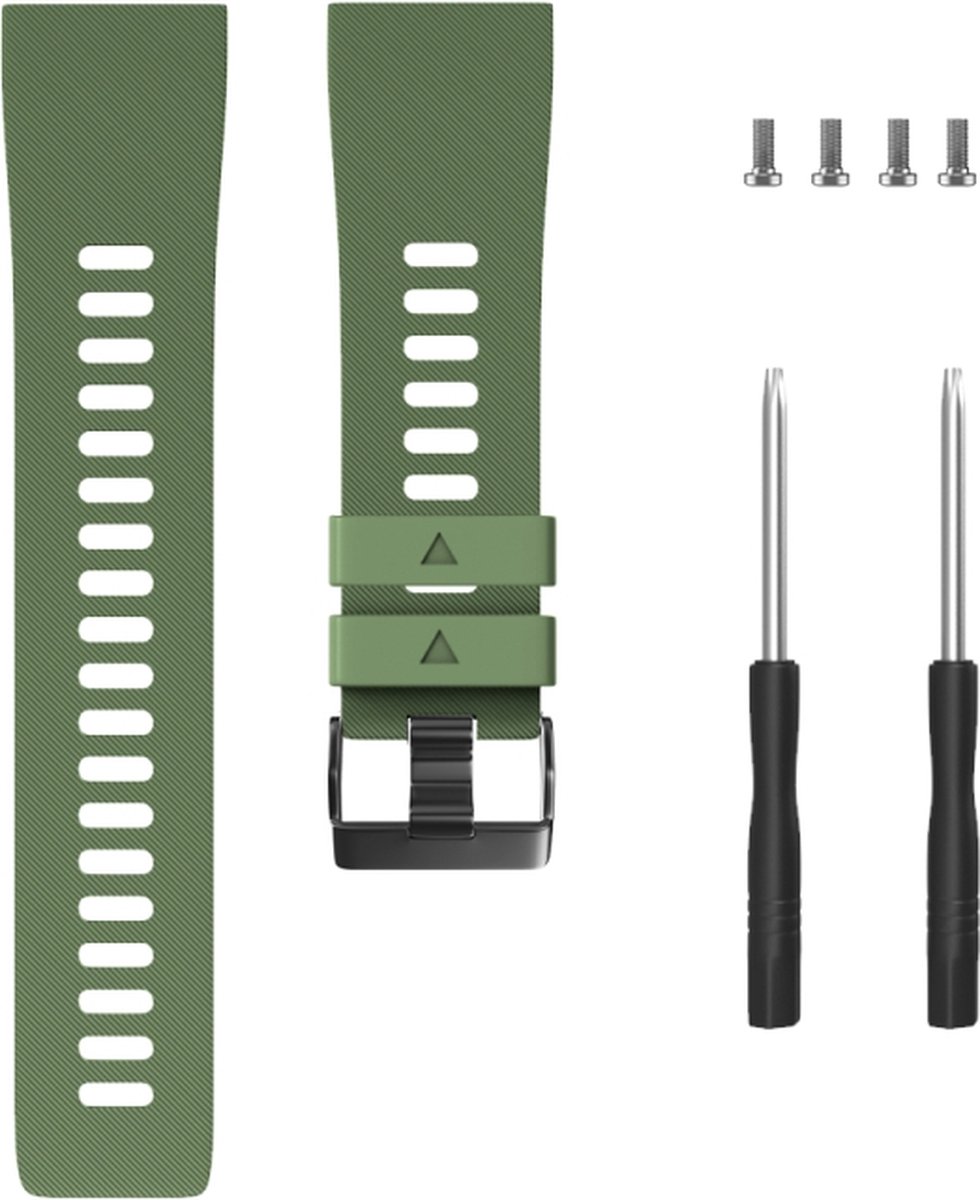Siliconen bandje - geschikt voor Garmin Forerunner 30 / 35 - donkergroen