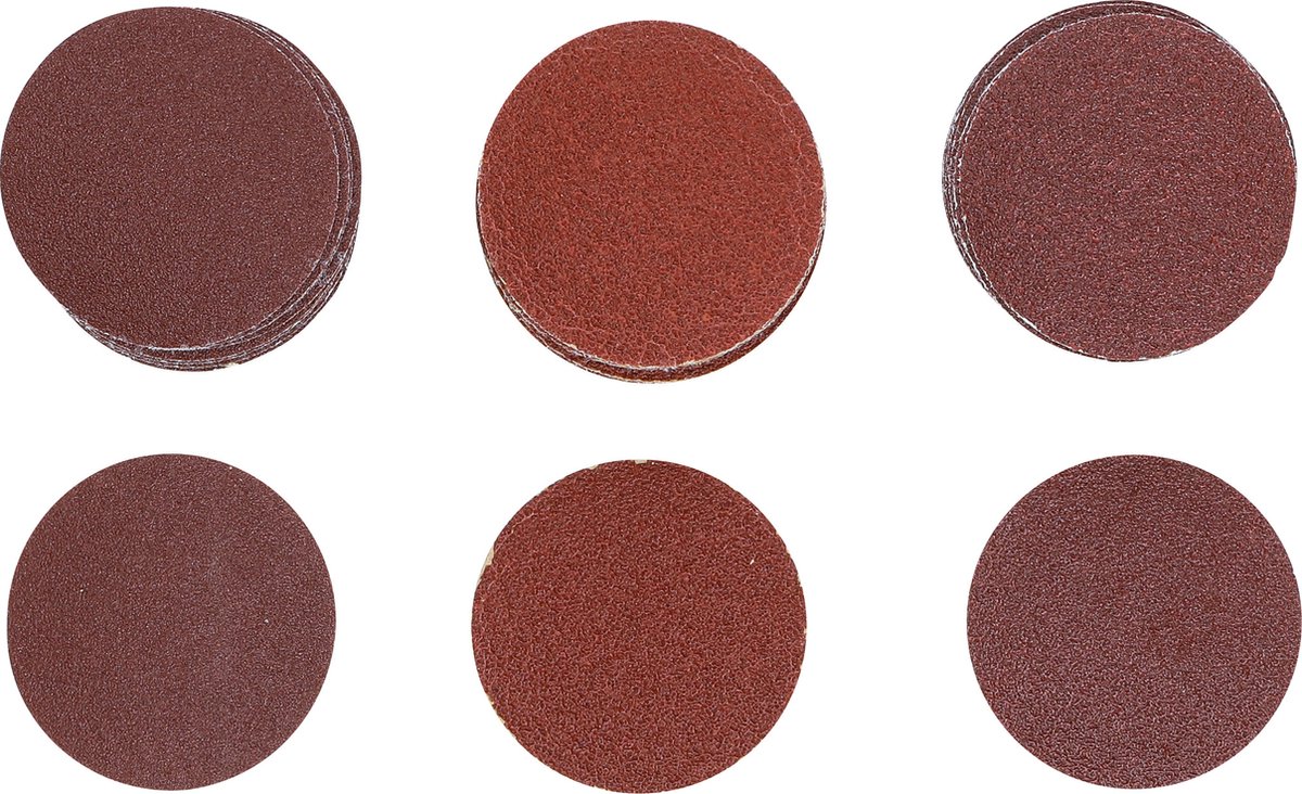 BGS - 30 x - Rond schuurpapier - voor exentrische ronde schuurmachine - Ø 50 mm | K 60 - 80 - 120 | 30 stuks - BGS70194