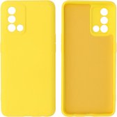 Hoesje Geschikt voor OPPO A74 4G - Fashion Telefoonhoesje Backcover - Siliconen Hoesje - Geel
