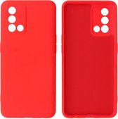 Hoesje Geschikt voor OPPO A74 4G - Fashion Telefoonhoesje Backcover - Siliconen Hoesje - Rood
