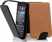 Cadorabo Hoesje geschikt voor Blackberry Q5 in ZWARTE OXIDE - Beschermhoes in flip-design Case Cover van getextureerd imitatieleer
