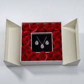 Swarovski Druppel ketting met Oorbellen - Giftbox vrouwen – Valentijn – Moederdag cadeau - Geschenkset vrouwen - Cadeau voor vrouw - Verjaardagscadeau - Valentijnsdag - Cadeautje - Geschenk - Verjaardag Cadeau vrouw - cadeau - kerst cadeau