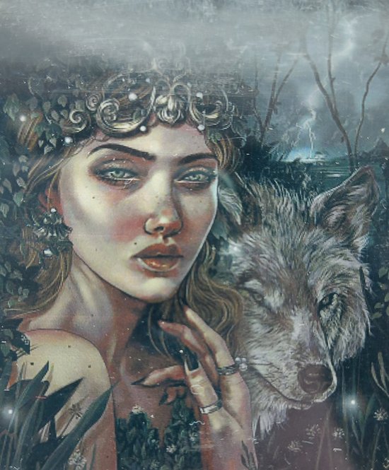 Diamond painting 40 x 50 CM canvas - 43.5 x 32.5 painting - 5D - Vrouw in mist