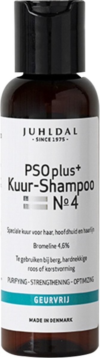 Juhldal PSO Kuur-Shampoo No. 4 plus+ (100 ml) - Anti-roos vrouwen - Voor Gevoelige hoofdhuid/Hoofdhuid met roos - 100 ml - Anti-roos vrouwen - Voor Gevoelige hoofdhuid/Hoofdhuid met roos