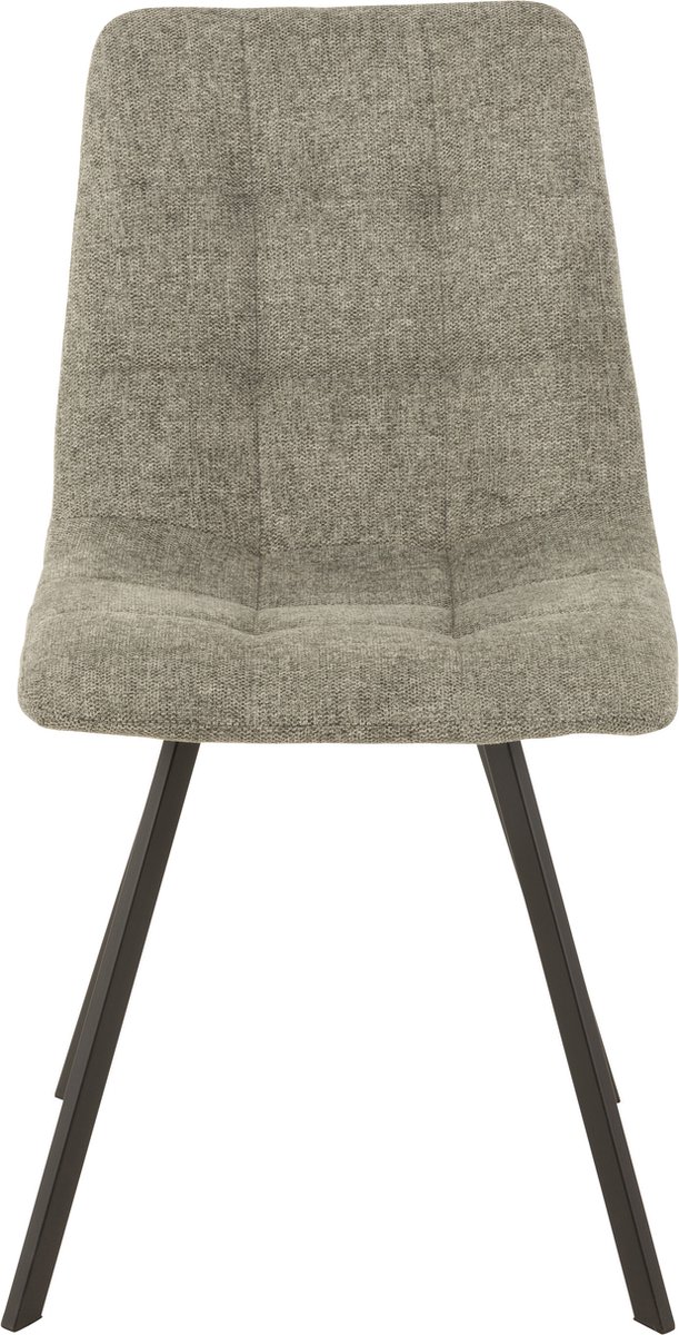 J-Line stoel Babette - textiel/metaal - grijs - 2 stuks