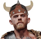 Funny Fashion Viking verkleed helm - bruin/beige - latex - volwassenen