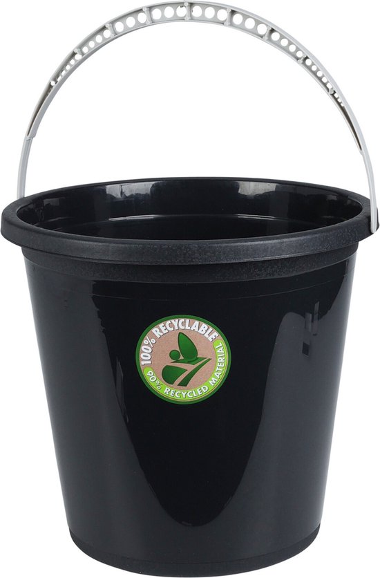 Set de 2 seaux ménagers Storage Solutions - 5 et 10 litres - plastique - noir