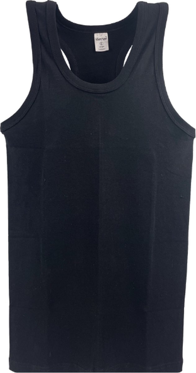 SQOTTON® halterhemd - 100% katoen - Zwart - Maat M/L