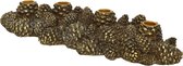 Herfst Artikelen - Kandelaar Polyresin Irregular Gold Washed Pinecone - 40x13,5x7,5cm