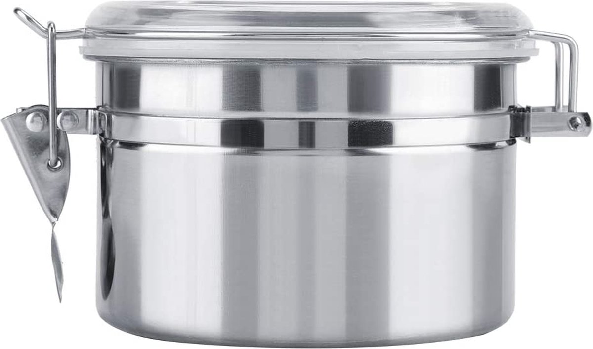 Koffie container, Premium RVS Koffie Container Vacuüm Luchtdichte Opslag Potje voor Suiker Thee Boon 800ml