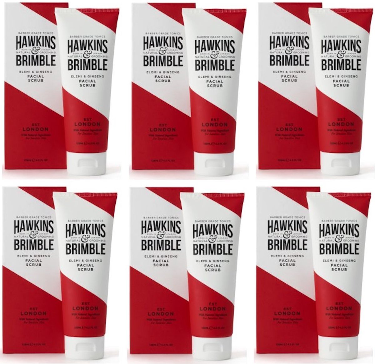 HAWKINS & BRIMBLE - Facial Scrub - 6 Pak - Voordeelverpakking
