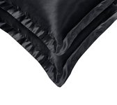 Beauty Silk - kussensloop satijn- 60x70CM- 2 stuks- zwart