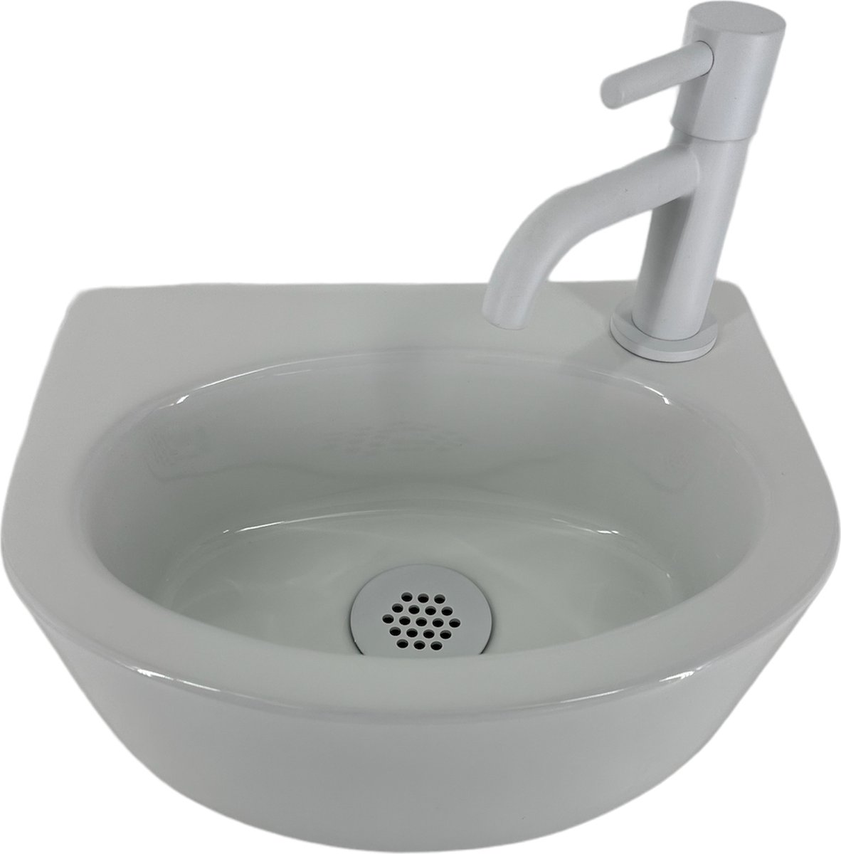 Fonteinset Gustav L'aqua Keramisch met Mat wit kraan en sifon