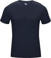 BADGER SPORT - Shirt Met Korte Mouwen - Pro Compression - Diverse Sporten - Volwassenen - Polyester/Elastaan - Heren - Ronde Hals - Ondershirt - Zweet Afvoerend - Donkerblauw - Small