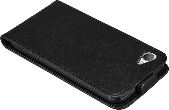 Coque Cadorabo pour HTC Desire 12 en NOIR NOIR - Coque de protection au design rabattable avec fermeture magnétique