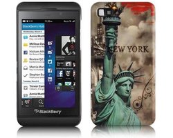 Cadorabo Hoesje geschikt voor Blackberry Z10 met NEW YORK - VRIJHEIDSBEELD opdruk - Hard Case Cover beschermhoes in trendy design