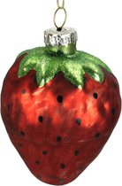 Kersthangers - Ornament Strawberry Glass Red 8.5cm