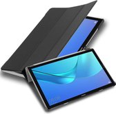 Cadorabo Tablet Hoesje voor Huawei MediaPad M5 LITE 10 (10.1 inch) in SATIJN ZWART - Ultra dun beschermend geval met automatische Wake Up en Stand functie Book Case Cover Etui