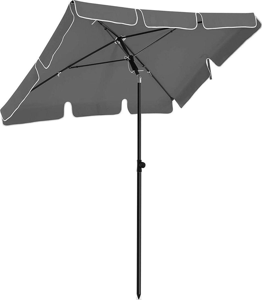 Parasol - Rechthoekige tuinscherm - Uv-bescherming tot UPF 50+ - Kantelbaar - Parasoldoek - Grijs