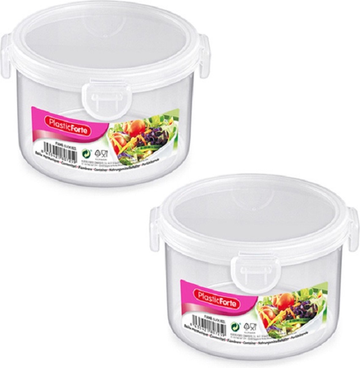Plasticforte Vershoudbakje vriezer/magnetron - 8x stuks - 1000 ml - kunststof