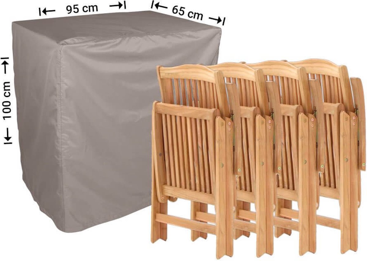 Raffles Covers Tuinstoelhoes - 95 x 65 H: 100 cm - RFOLD95 - Waterdicht - Ademend - UV-bestendig - Elastisch rijgkoord - Beschermhoes tuinmeubelen Taupe