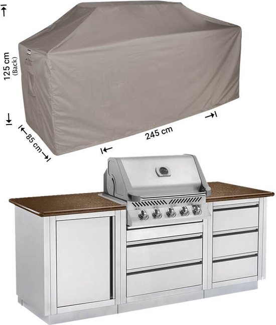 Housse de protection pour cuisine d'extérieur 220 x 85 H : 125/115 cm -  Housse de