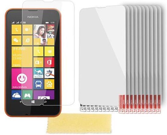 Cadorabo Schermbeschermers geschikt voor Nokia Lumia 530 - Beschermende folies in HOOG HELDER - 10 stuks zeer transparante beschermfolie tegen stof, vuil en krassen