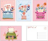 Valentijnskaarten - Set van 8 ansichtkaarten - Leuke Post - V12 - Valentijn en Liefde