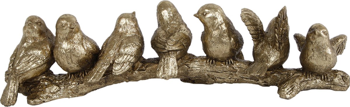 Figuren - Sculptuur "vogels Op Tak 7" L Goud Polystone 28x7x7cm