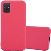 Cadorabo Hoesje voor Samsung Galaxy A51 4G / M40s in CANDY ROOD - Beschermhoes gemaakt van flexibel TPU silicone Case Cover