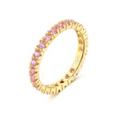 Twice As Nice Ring in 18kt verguld zilver, roze zirkonia 56