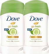 Dove Go Fresh Cucumber GreenTea Déodorant Stick - 2 x 40 ml - Déodorant Femme Value Pack