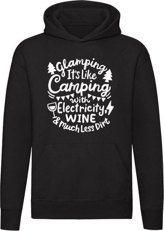 Le glamping c'est comme le camping | camping | caravane | des vacances | du vin | Unisexe | Pull | Hoodie | Sweat | Capuche