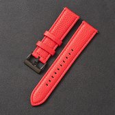 Bracelet de montre connectée - Convient pour Samsung Galaxy Watch 3 45 mm, Gear S3, Huawei Watch GT 2 46 mm, Garmin Vivoactive 4, bracelet de montre 22 mm - Cuir - Fungus - Rouge