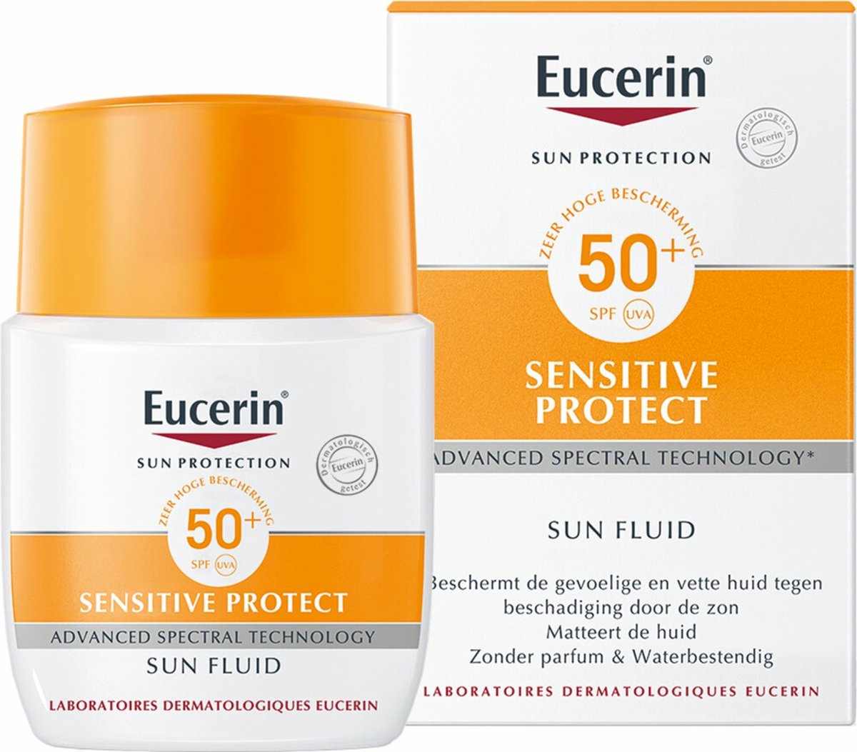 Eucerin Sun Sensitive Protect Fluid normale tot gemengde huid SPF 50+ Zonnebrand - 50 ml