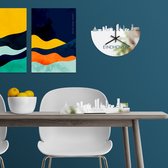 Skyline Klok Eindhoven Spiegel - Ø 40 cm - Stil uurwerk - Wanddecoratie - Meer steden beschikbaar - Woonkamer idee - Woondecoratie - City Art - Steden kunst - Cadeau voor hem - Cadeau voor haar - Jubileum - Trouwerij - Housewarming - WoodWideCities