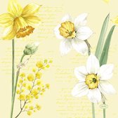 Duni Servetten Spring Daffodil 33x33cm 3-laags tissue FSC pak a 20 servetten