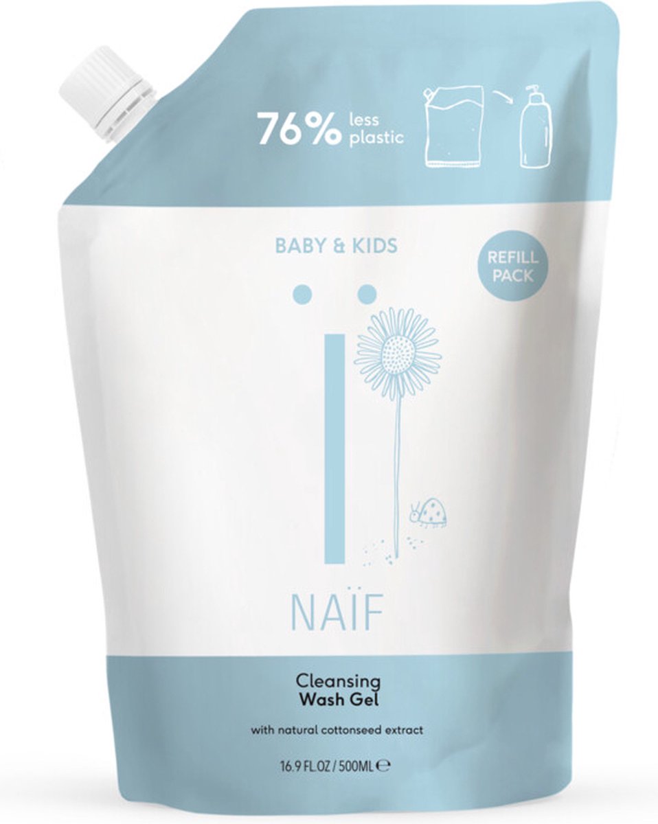 Naif - Baby & Kids Wasgel Navulverpakking - 6 x 500 ml - Voordeelverpakking