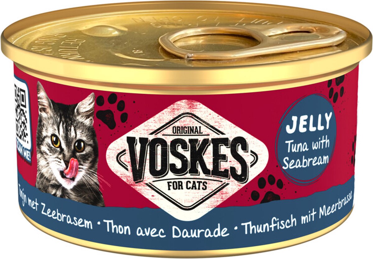 Voskes Voskes Kattenvoer Nat Tonijn met Zeebrasem 85gr