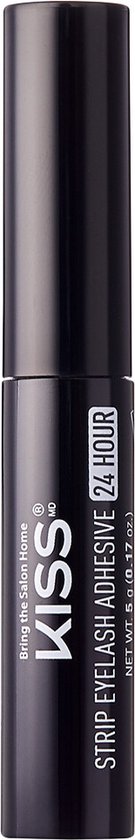 Zwarte flacon van Kiss Strip Eyelash Adhesive 24 Hour met dop.