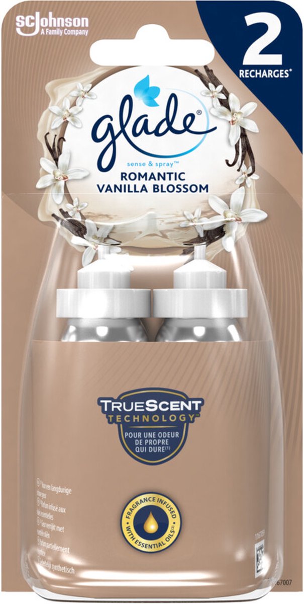 8x Glade Sense & Spray Romantic Vanilla Blossom 2 stuks 18 ml