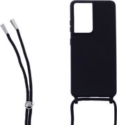 Ketting silicone telefoonhoesje Geschikt voor: Samsung Galaxy S21 Ultra - TPU - Silicone - Zwart - ZT Accessoires